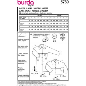 Jakke Burda 5769 str. 36-46