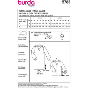 Kjole og bluse Burda 5783 str. 36-48