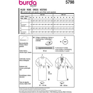 Kjole Burda 5798 str. 36-48