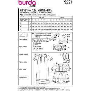 Kjole og kyse Burda Baby 9221 str. 56-92