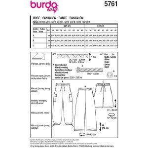 Cargo bukser Burda 5761 str. 34-48