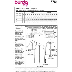 Vest Burda 5764 str. 34-48