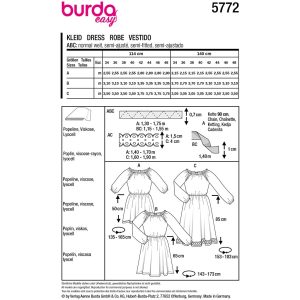 Kjole Burda 5772 str. 34-48