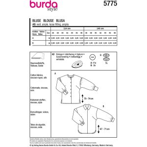 Bluse Burda 5775 str. 34-48