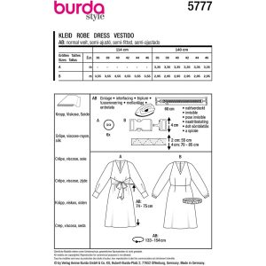 Kjole Burda 5777 str. 36-46