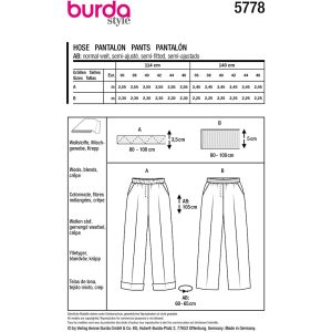 Bukser Burda 5778 str. 36-46