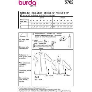 Kjole og pullover Burda 5782 str. 44-54