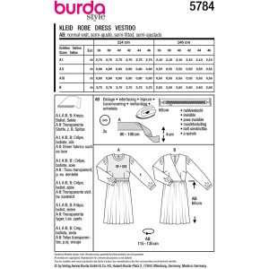 Kjole Burda 5784 str. 36-46