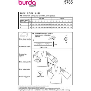Bluse Burda 5785 str. 36-48