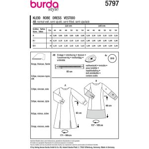 Kjole Burda 5797 str. 44-54