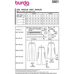 Bukser Burda 5801 str. 36-46