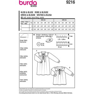 Kjole og bluse Burda Kids 9216 str. 110-140