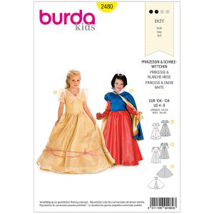 Pinsesse/Snehvide Burda Kids 2480 str. 104-134