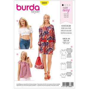 Kjole/bluse Burda 6694 str. 34-46