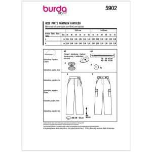 Bukser Burda 5902 str. 34-44