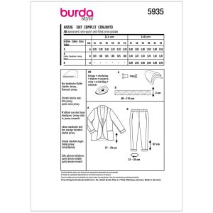 Jakkesæt Burda 5935 str. 44-54