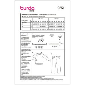 Bluse/bukser Burda kids 9251 str. 104-140