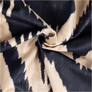 Velour m/ grafisk print Råhvid
