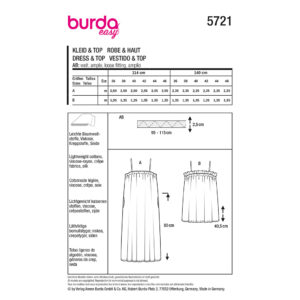 Kjole og Top Burda 5721 str. 36-46
