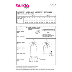 Kjole og Top Burda 5737 str. 34-44