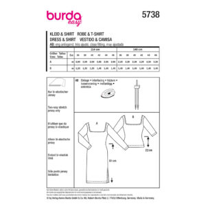 Kjole og T-Shirt Burda 5738 str. 36-46