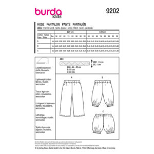 Bukser Burda Kids 9202 str. 56-98