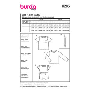 T-Shirt Burda Kids 9205 str. 86-122