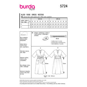 Kjole Burda 5724 str. 36-48