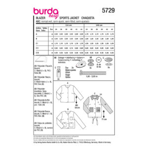 Jakke Burda 5729 str. 34-44