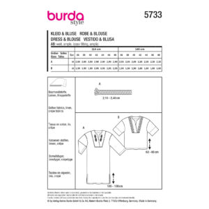 Kjole og bluse Burda 5733 str. 36-48