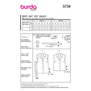 Vest Burda 5734 str. 36-48