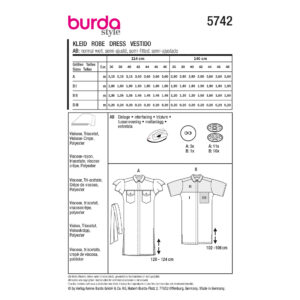 Kjole Burda 5742 str. 36-48