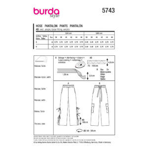 Bukser Burda 5743 str. 36-46