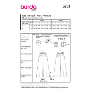 Bukser Burda 5751 str. 36-48