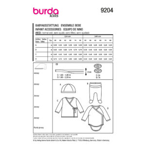 Børn accessories Burda 9204 str. 50-80