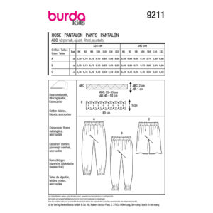 Bukser Burda Kids 9211 str. 86-122