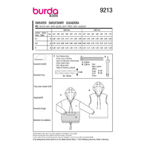 Sweatshirt Burda Kids 9213 str. 104-146