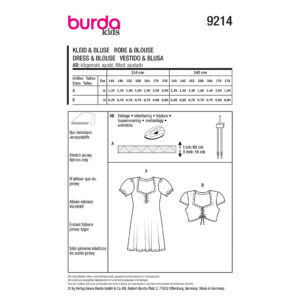 Kjole og bluse Burda Kids 9214 str. 140-176