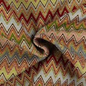 Jacquard m/ multifarvet zigzag Mørk lime