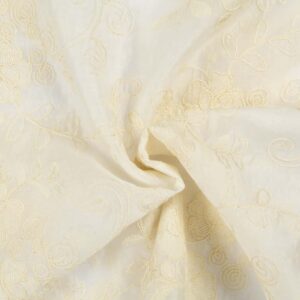 Tencel m/ blomster broderi Hvid