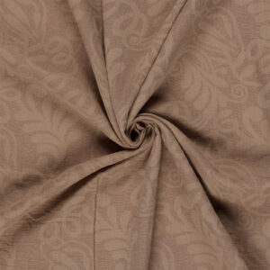 Dobbeltvævet Jacquard m/ blomster Gyldenbrun