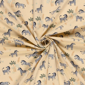 Bomuldsjersey m/ zebra Lys camel