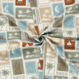 Bomuldsjersey m/ postkort print Trend White