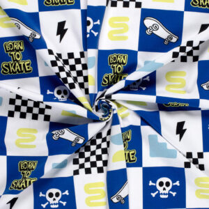 Bomuldsjersey m/Born to Skate Hvid