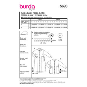 Kjole og bluse burda 5693 str. 46-60