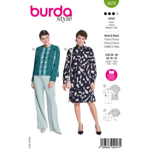 Kjole og bluse Burda 5678 str. 36-48