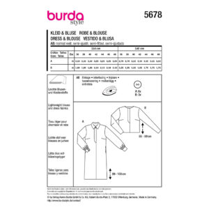 Kjole og bluse Burda 5678 str. 36-48