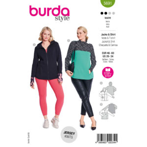 Sports bluse Burda 5691 str. 46-60