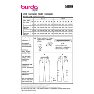 Bukser Burda 5699 str. 36-48