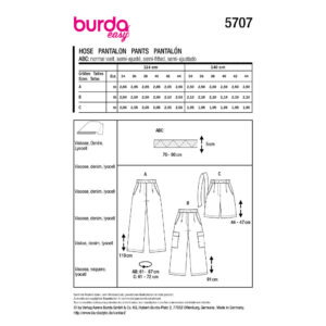 Bukser Burda 5707 str. 34-44